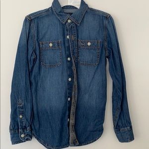Gap kids denim button down shirt